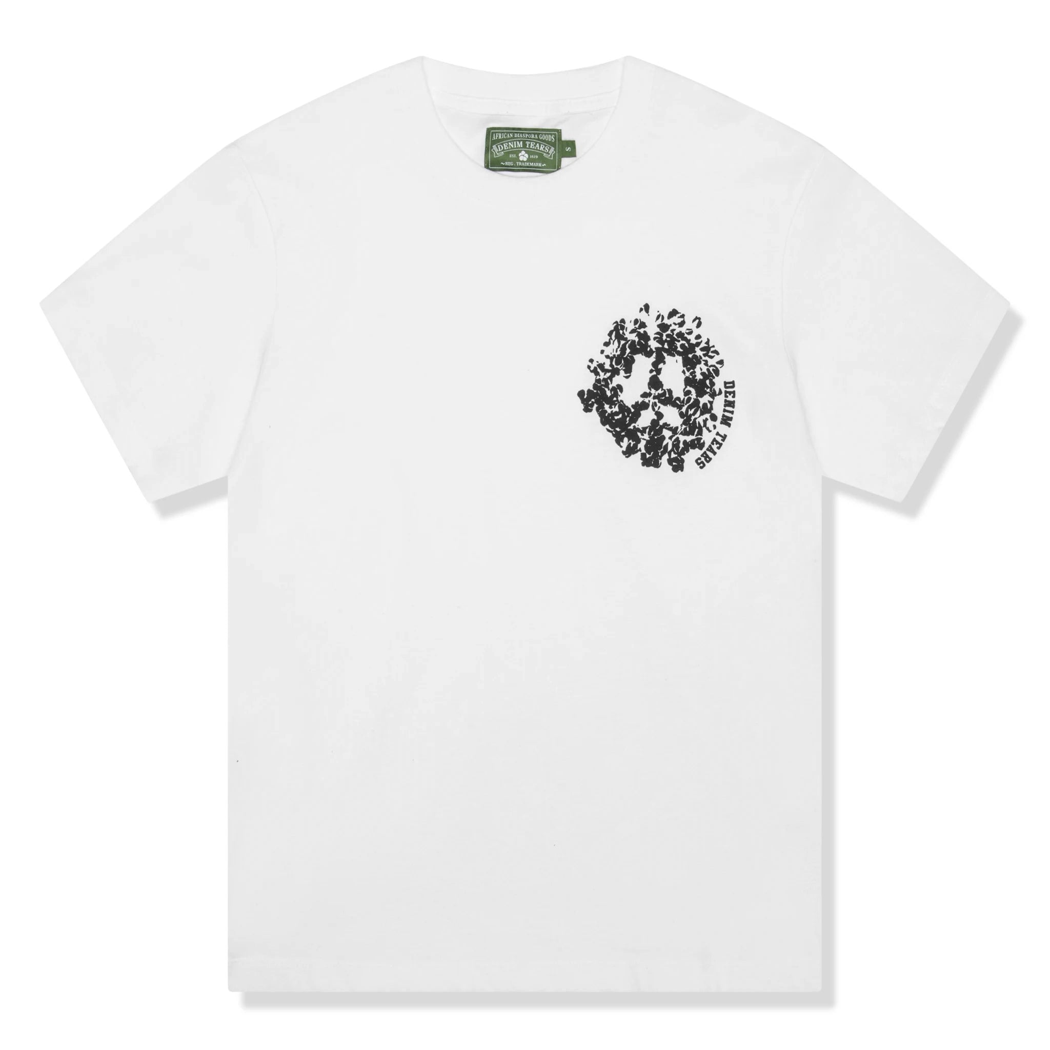 Front view of Denim Tears Denim University White T Shirt